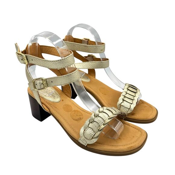 Sperry Top Sider Gold Cup Vivian Mora Platinum Gold Leather Heeled Sandals - Picture 5 of 10